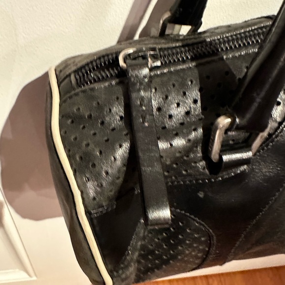 PRADA Vintage Black Leather Satchel Log Bag - Picture 7 of 11